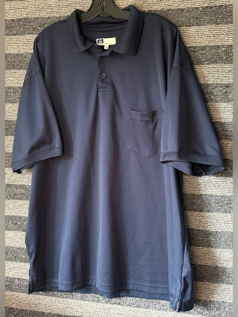 Tilley CoolMax Men’s Navy Blue Athletic Pocket Polo Golf Shirt 3XL EUC